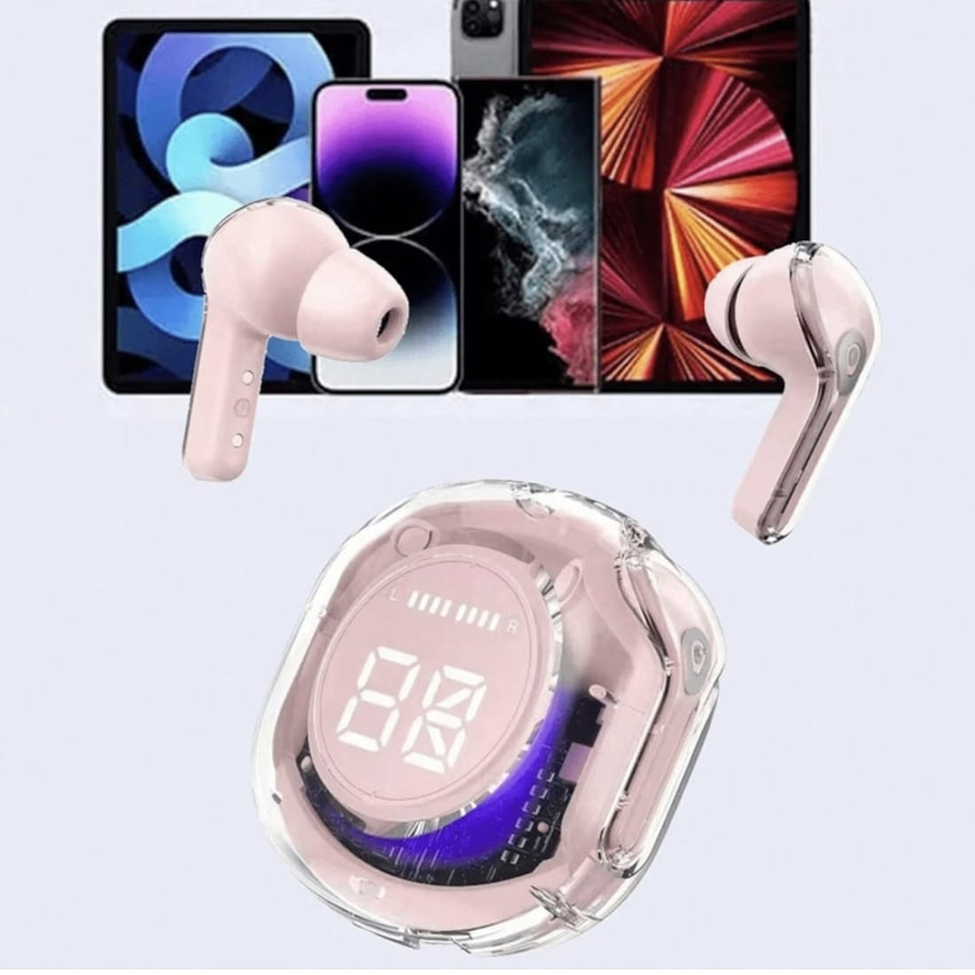 Caști Wireless Bluetooth 5.3 cu Cutie de Incărcare și Control Touch