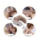 Masager Shiatsu wireless pentru gat cu incalzire si spuma cu memorie