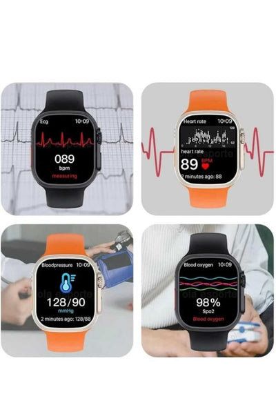 Smartwatch Ultra Multisport T800, unisex cu monitorizare fitness, ritm cardiac și funcții avansate, IP68, Compatibil Android & iOS